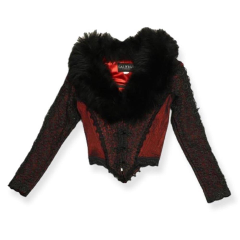 Catwalk Collection London Vintage Y2K Faux Fur Corset Jacket